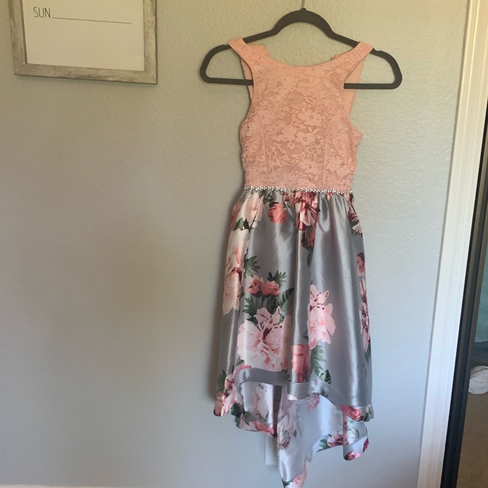Xtraordinary Grey/Blush girls formal dress, size 10